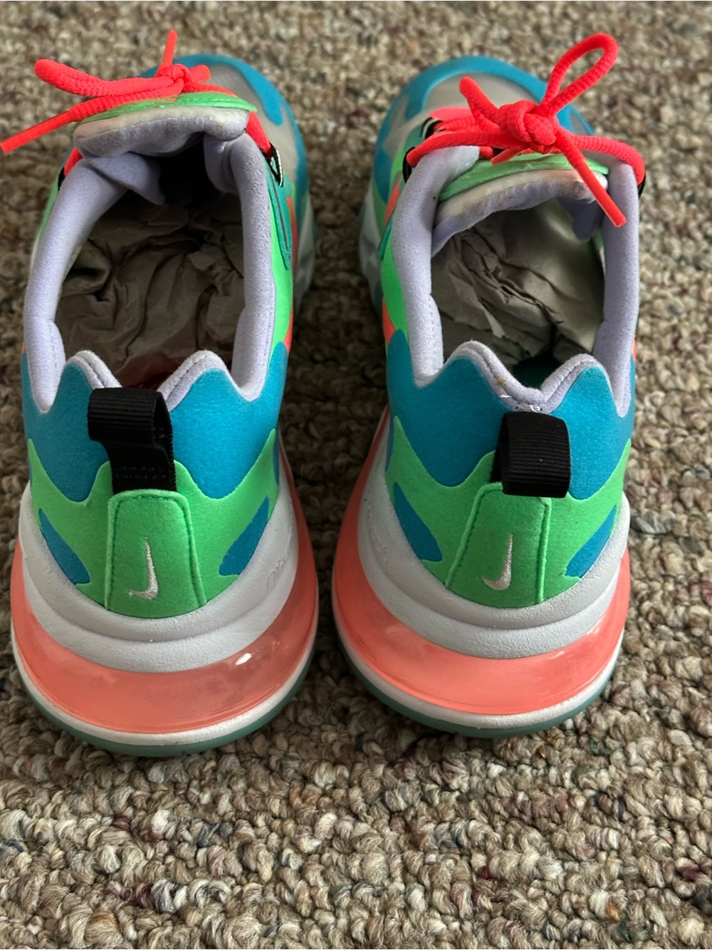 Nike women’s Multicolor Teal, Green and Coral Sneakers - Picture 3 of 8